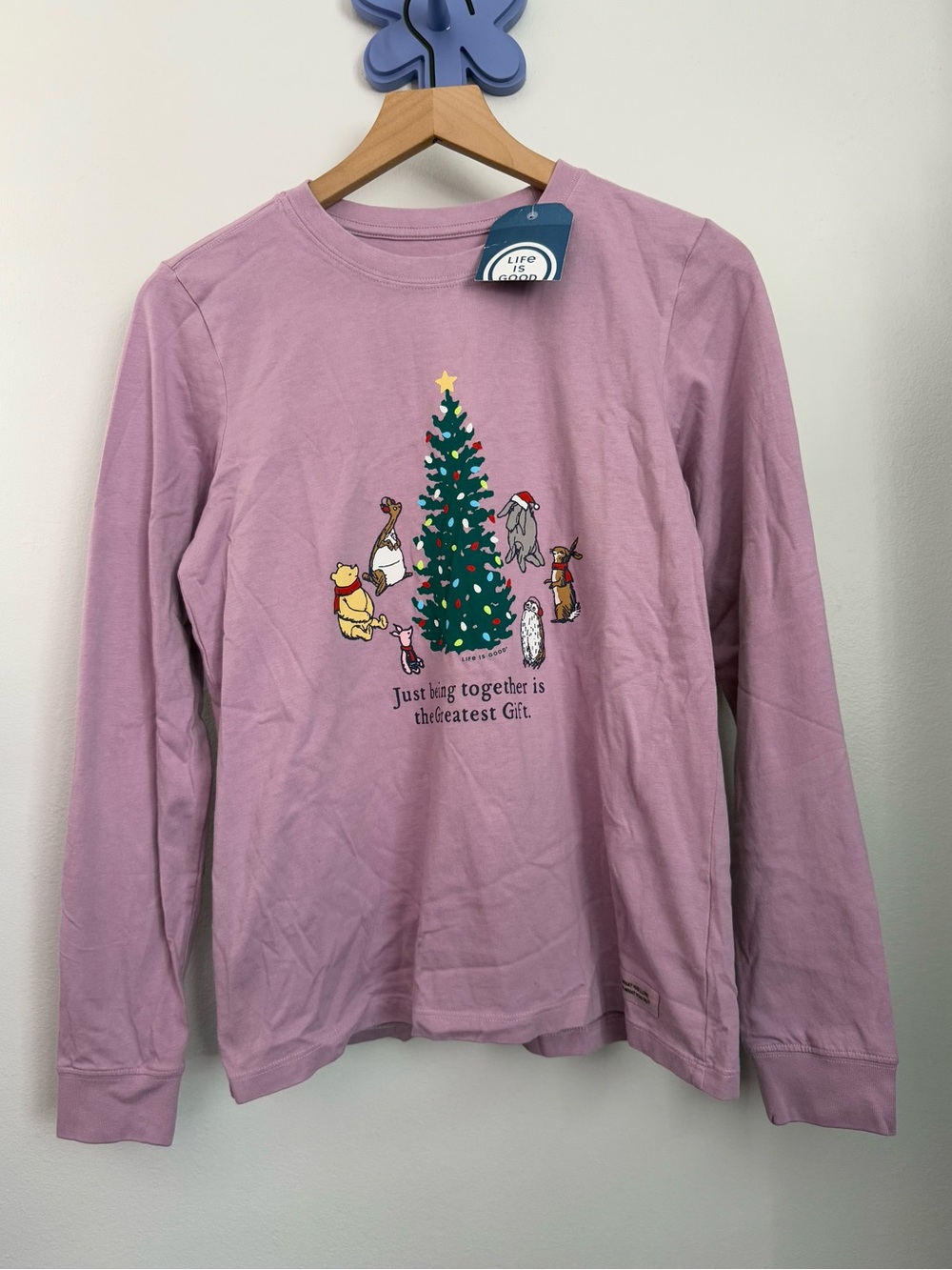 Life Is Good Small NEW Sleeve Crew Neck Tee Together Is The Greatest Gift Purple